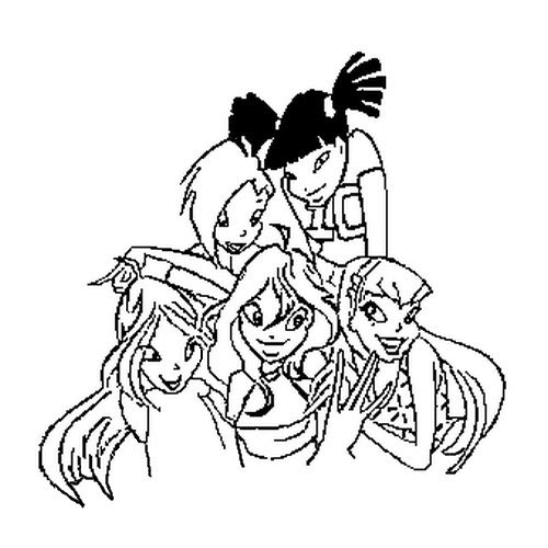 coloriage Winx entre copines